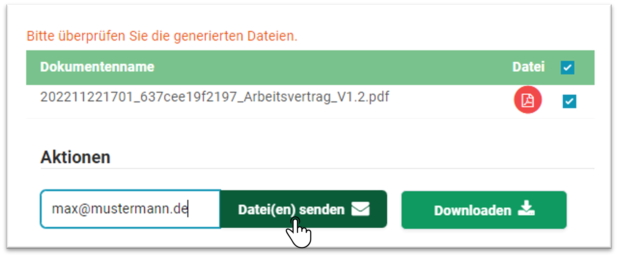 Dokumentenweiterleitung